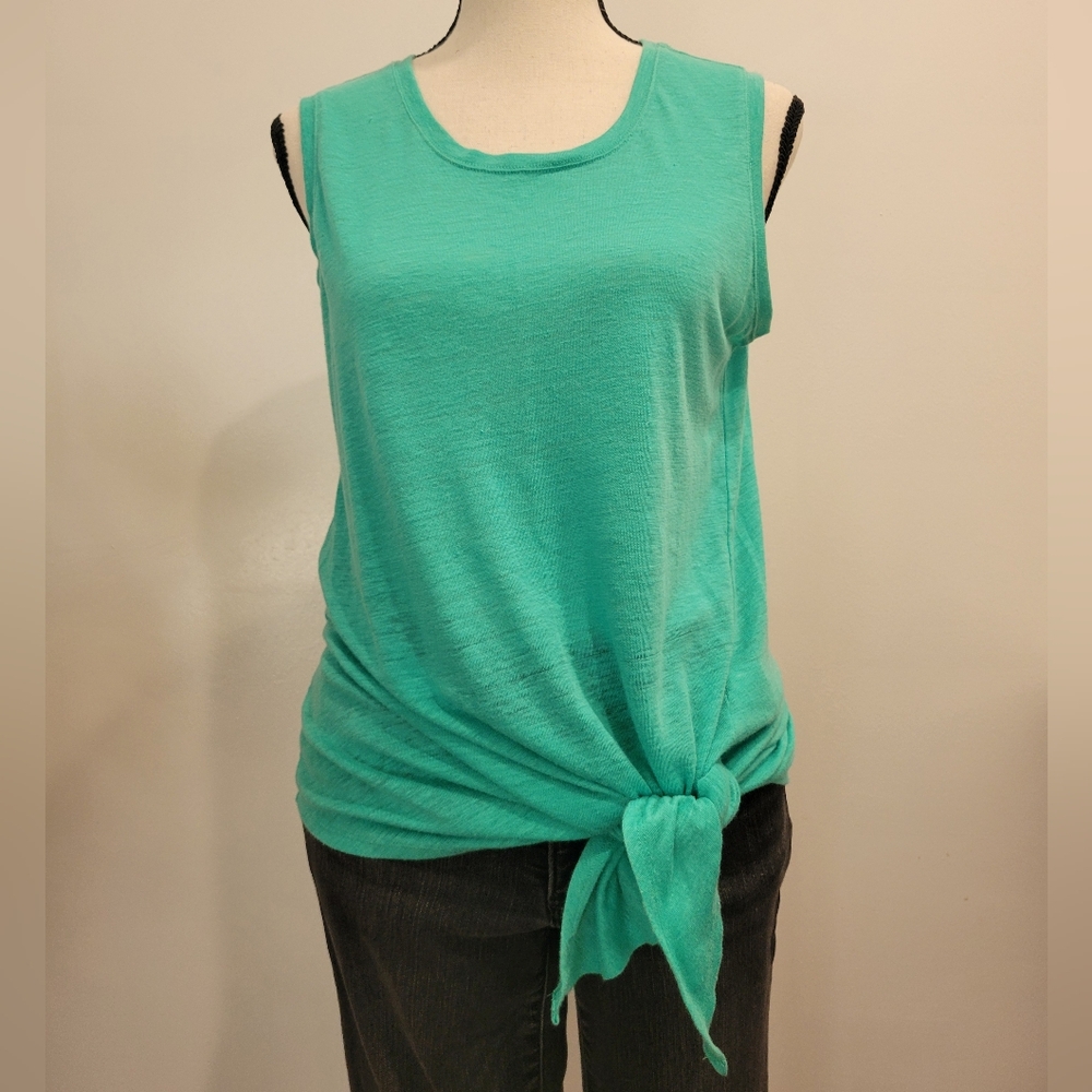 Stella & Dot Aqua Tie-Front Tank Top